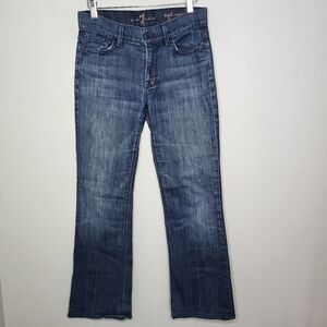 7 For All Mankind High Waist Bootcut Dark Wash Stretch Jeans Size 27